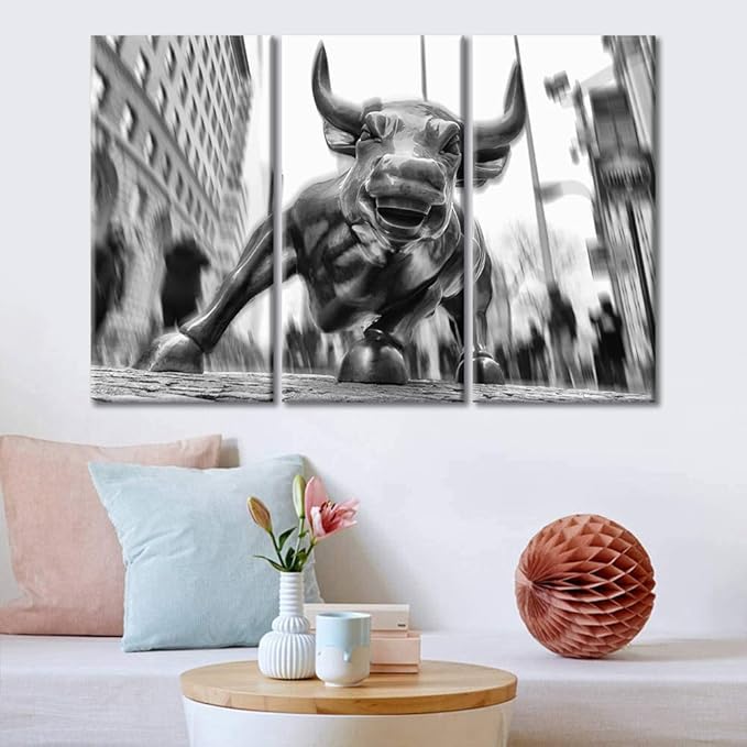TUMOVO 3 Panel Inspirational Wall Art Modern Paintings - Black and White Poster for Living Room and Office - Stretched Framed Ready to Hang - 36" Wx24 H