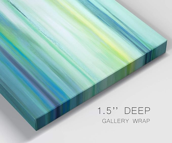 Landscape Wall Art Premium Gallery Wrapped Canvas Abstract Ocean Forest Modern Artwork Decoration for Living Room Kitchen Bathroom Office, Ready to Hang