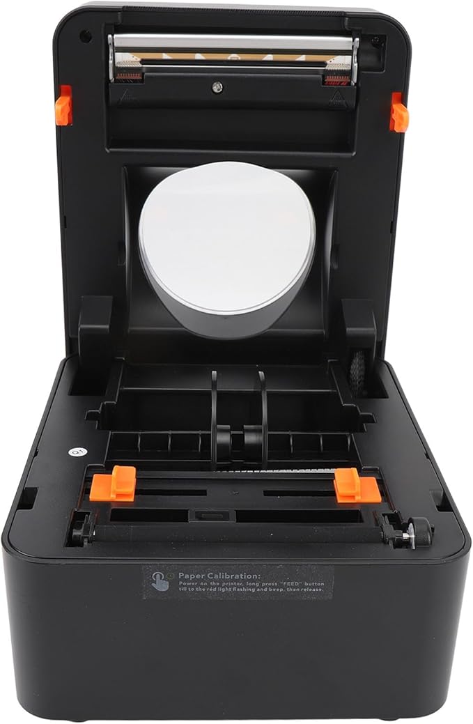 USB Thermal Label Printer, 203DPI High Speed Printing for Shipping, 100mm Roll Capacity, Compatible with OS X, USB Connectivity, Office Retail, Widely Used in Industries (US Plug)