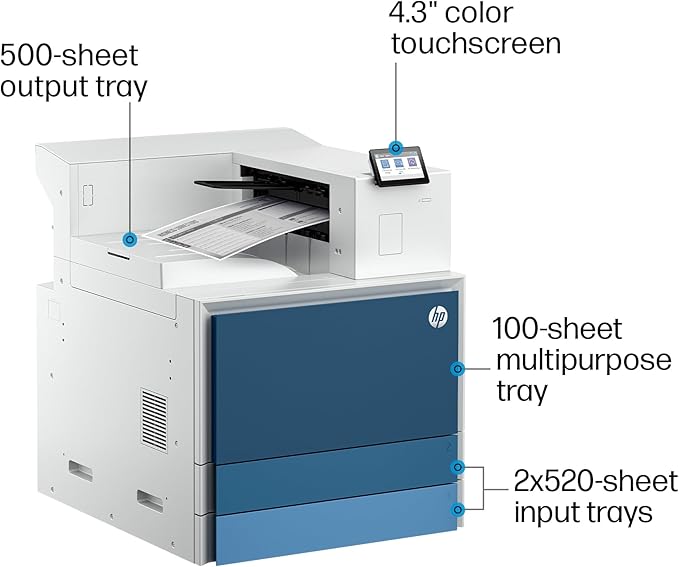 HP LaserJet Enterprise 8501dn Monochrome Printer, Scanner, Copier, Duplex, Best for Office, 9S187A