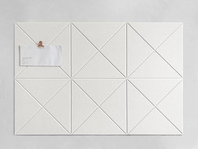 Cork Board 24 x36 Alternative - 6 Pack Felt Wall Tiles with Safe Removable Adhesive Tabs, Cork Boards for Walls for Home Office Pin Board Tack Board Bulletin Board - Warm White