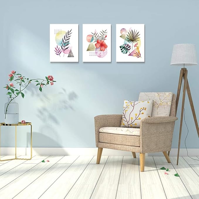 Wall Decor For Living Room Canvas Wall Art For Bedroom Fashion Wall Decorations For Kitchen Abstract Watercolor Paintings Bathroom Canvas Art Flowers Pictures Artwork Girls Room Home Decor 3 Pieces