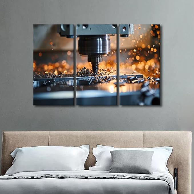3 Piece Wall Art Wall Machine Pictures for Living Room Wall Decoration Office Wall Decor Canvas Prints Wall Art Framed Art Wall Decor Artwork Canvas Wall Art Ready to Hang, 42x28 Inch