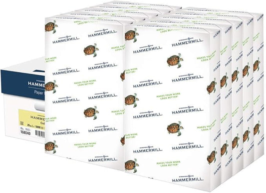 Hammermill Colored Paper, 20 lb Cream Printer Paper, 8.5 x 14 - Made in the USA, Pastel Paper, 168040C - 10 Ream (5,000 Sheets)