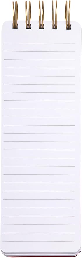 Eccolo Tall Spiral Memo Pad, 300 Pages, 150 Sheets, Double Spiral Binding, Office Essentials for Work, List Notepad for Students, Class, and Shopping, I Heart Lists (Gold, 3x8.5 inches)