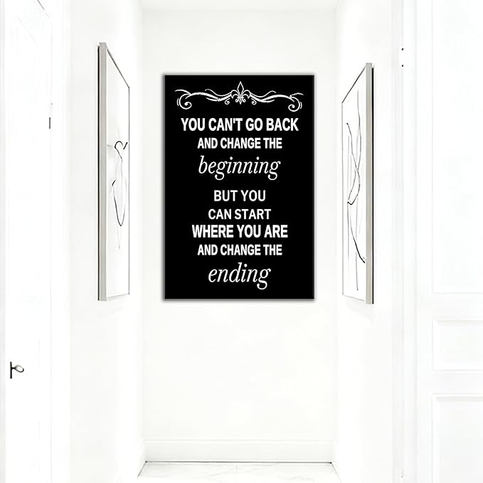 Inspirational Office Poster Wall Art Motivational Success Quotes Print on Canvas Home Decor Picture Painting Artwork for Living Room Workplace Wall Decoration Stretched and Framed [24''Wx36''H]