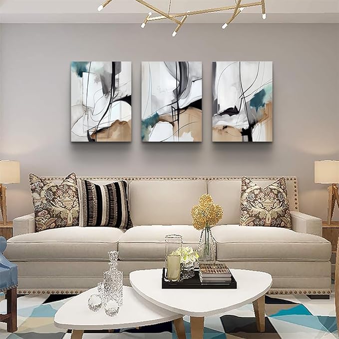 DZRWUBHS Canvas Wall Art For Living Room Large Wall Decor For Bedroom Modern Family Frame Canvas Art Office Decor Abstract Wall Painting Pictures Artwork Ready To Hang Room Home Decorations 3 Piece