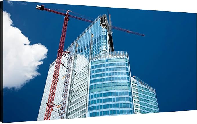 Canvas Wall Art for Living Room Bedroom Modern Office Building Construction Paris France Big Large Wall Art Decor Framed Painting Wall Pictures Prints Artwork Office