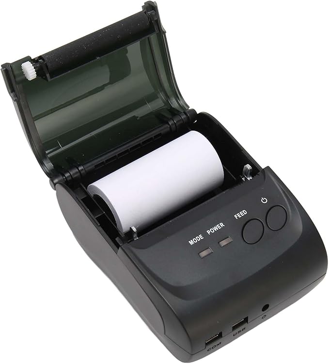 Thermal Printer 100 ‑ 240V 58mm BT4.0 90mm / s 100km TPH 203DPI Receipt Printer Thermal Label Printer USB Interface Shipping Label Printer for Office Logistics (US Plug)