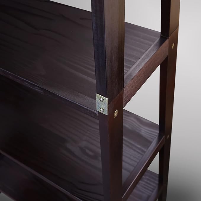Casual Home 100% Solid Wood 5-Shelf Ladder Bookcase, Standard, 72"H, Espresso
