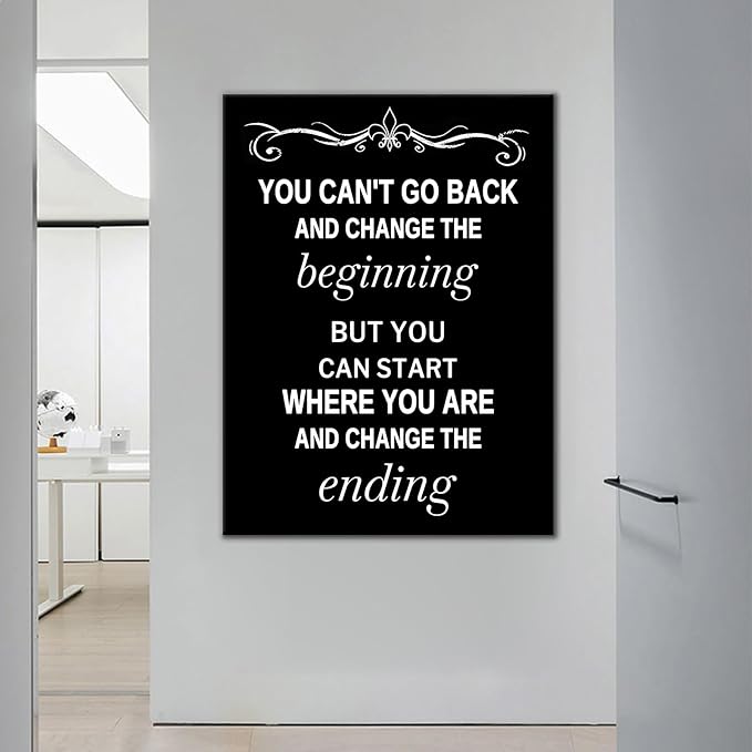 DINGFUN Motivational Canvas Wall Art Office Poster Decor Large Size Inspirational Success Quotes Picture Painting Artwork for Modern Home Living Room Office Gym School Ready to Hang [30''Wx 40''H]