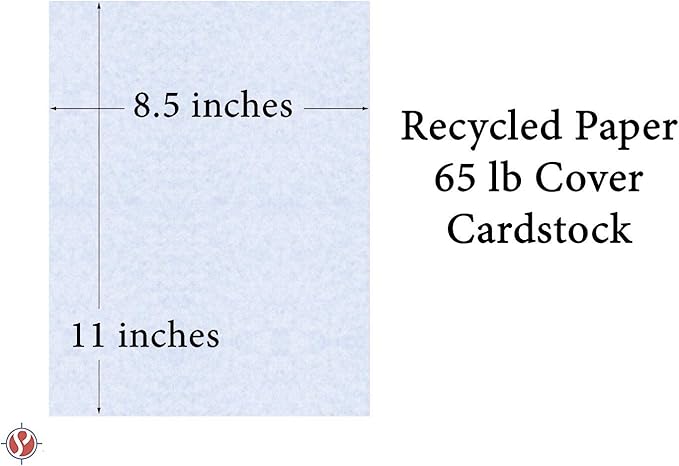 Bluestone Stationery Parchment Recycled Paper | 65Lb Cover Cardstock | 8.5” x 11” Inches | 50 Sheets Per Pack