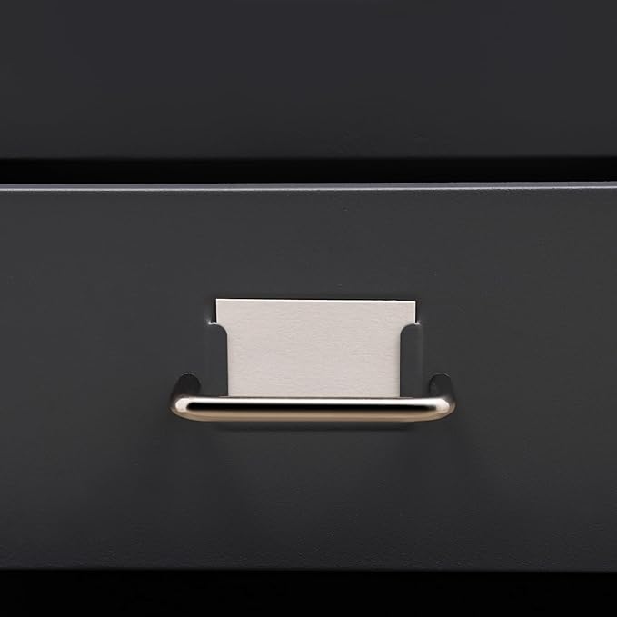 Mobile 5 Drawer Locking Pedestal File Cabinet, Deep Light Duty Metal Letter Filing Cabinet Metal File Storage Cabinet 4 Small Drawers 1 Large Drawer 11.02lbs Each Tier Load Capacity