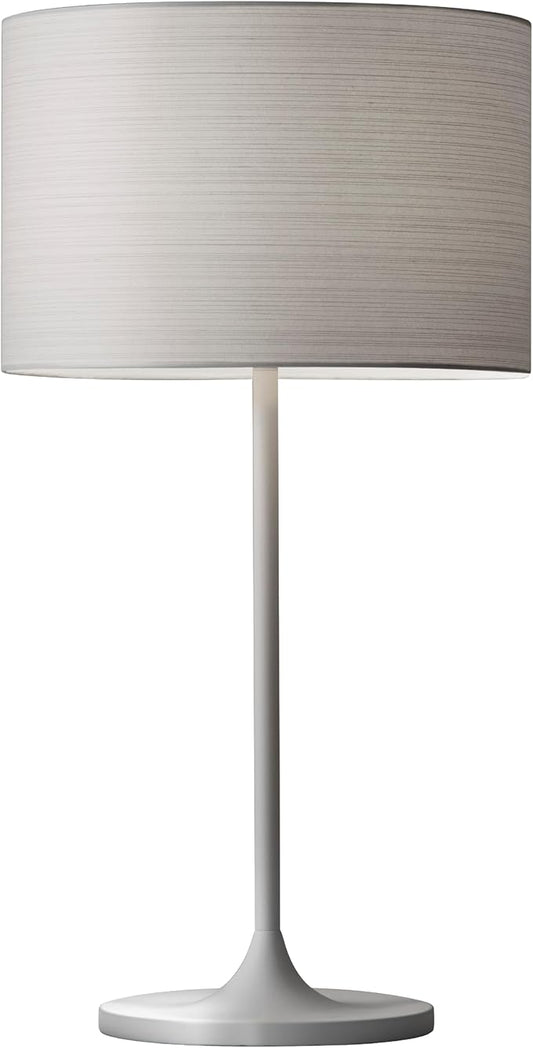 Adesso Table Lamp with Scratch Proof and Corrosion Resistant Body - Perfect Lighting for Bedroom and Living Room Decor, Matte White