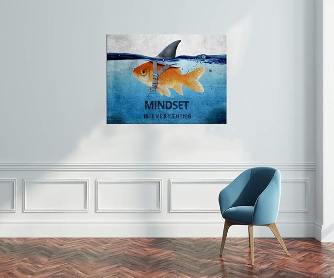 Yatsen Bridge Modern Motivational Posters Mindset is Everything Canvas Art Inspirational Painting Artwork Picture Posters Ready to Hang for Living Room Decor - 24''Hx36''W