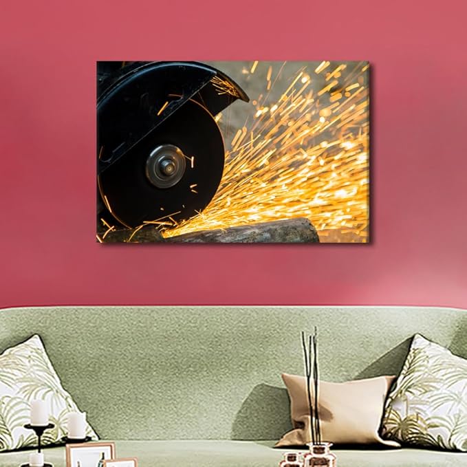 TUMOVO Tools Technology Wall Art Machine Tools Paintings On Canvas Modern Wall Artwork Canvas Frame Art Prints 1 Pieces Wall Art Room Decor Home Decorations for Factory Living Room, 16" x24"