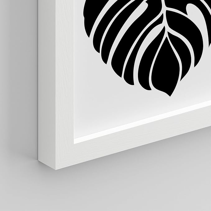 SIGNWIN Framed Poster Bathroom Decor 11"x14"x 8 White, Wall Art Room Decor Multicolor for Living Room, Bedroom, Office Black White Monstera Leaf Love Home Typography Nature Abstract Shapes
