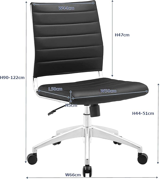 Modway Jive Ribbed Armless Mid Back Swivel Conference Chair In Black