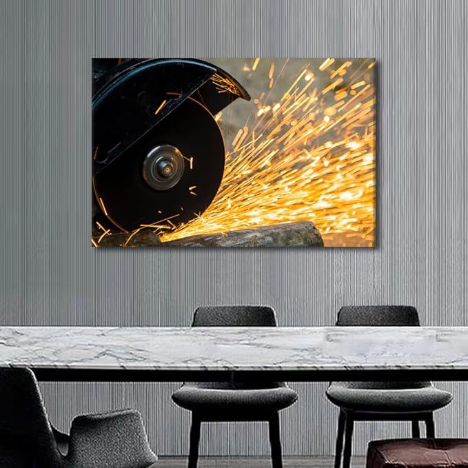 TUMOVO Tools Technology Pictures for Living Room Wall Decor 1 Panel Large Wall Art Office Posters and Prints Family Wall Decor Canvas Frame Artwork Wall Hanging Home Decoration Gift, 24" x36"