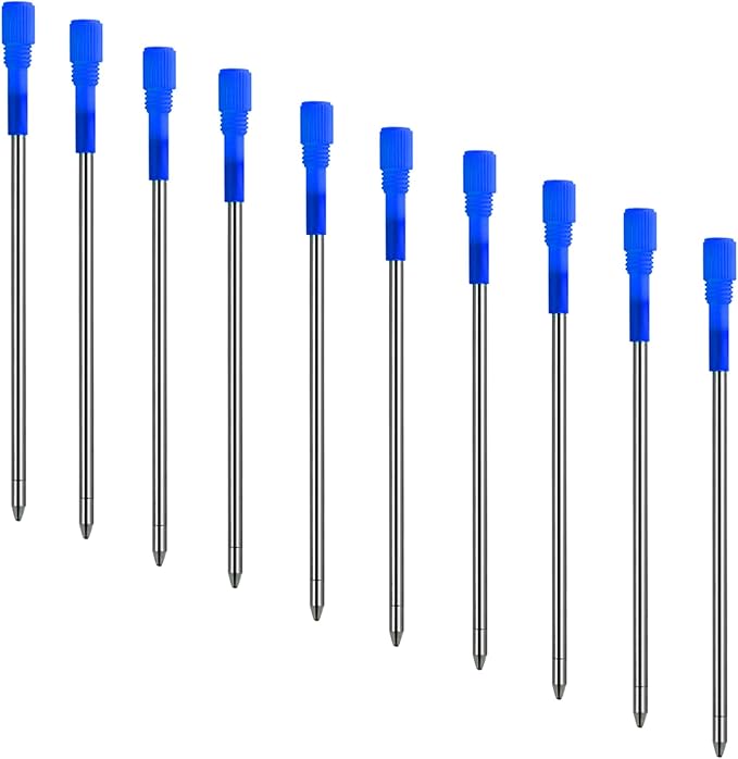 DunBong Metal Pen D1 Refills, Ballpoint Pen Refill, Blue Ink, Crystal Diamond Pen Refil Replacement Ink,3.2 inch, Pack of 5 (Blue)