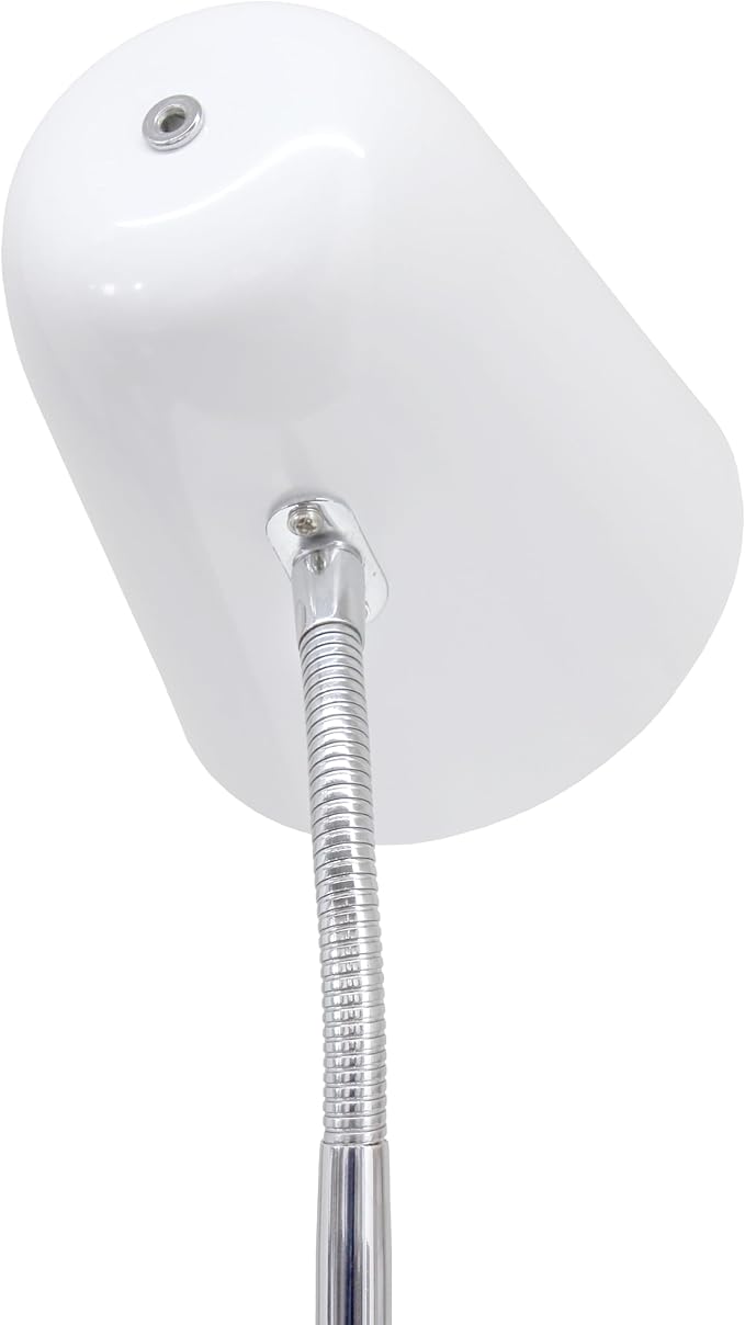 Simple Designs LD1075-OFF 15.28" Sleek Essentials Minimalist Metal Desk Task Lamp, for Office, Desk, Nightstand, Dorm, Off White