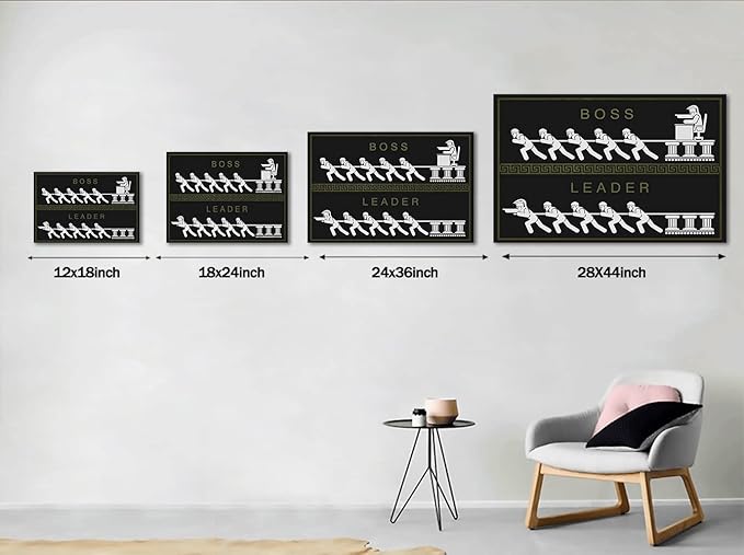 Yatsen Bridge Modern Inspirational Gym Canvas Leader and Boss Painting Entrepreneur Leadership Motivational Quotes Painting Artwork Stretched Ready to Hang for Home Office Decor - 28''Hx44''W