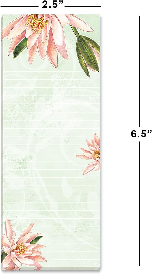 Current Floral Magnetic Notepad Set – Set of 12 Mini Memo Pads, 12 Designs, 30-Sheet Pads, 2½ x 6½ Inches, Shopping List, To-Do Notes, Printed in The USA