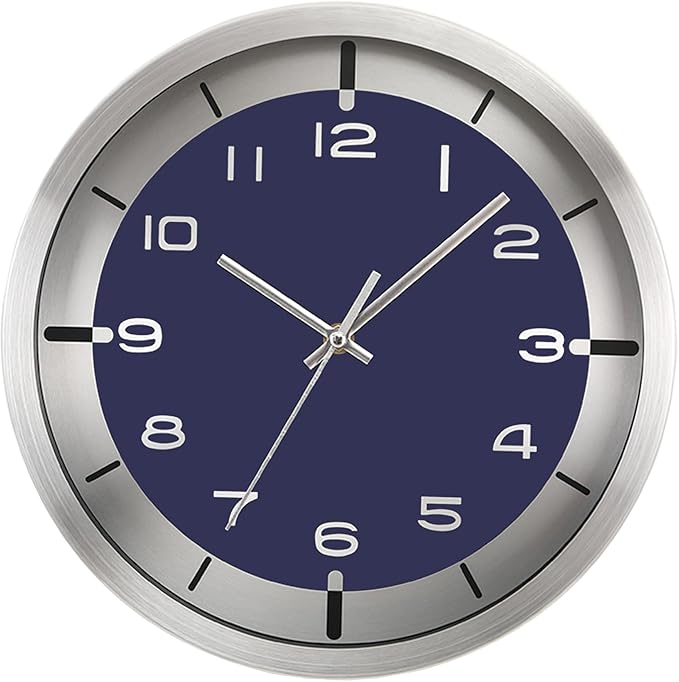 Silent Wall Clock Battery Operated,Modern Metal Wall Clock Decorative for Living Room/Kitchen/Home/Office/School,12 inch