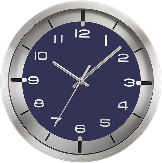 Silent Wall Clock Battery Operated,Modern Metal Wall Clock Decorative for Living Room/Kitchen/Home/Office/School,12 inch