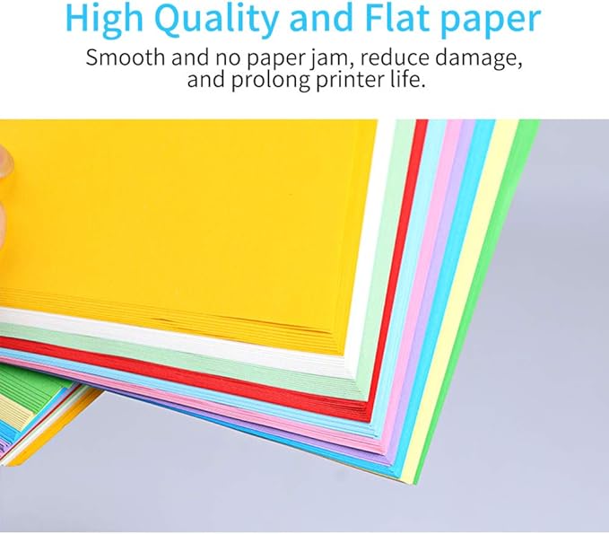 A4 Color Copy Paper - 100 Sheets - 70 GSM - 210 x 297 mm or 8.3 x 11.7 Inches - Multi Color Media for Printing Writing and Arts - Suitable for Printers and Copiers (Light Blue)