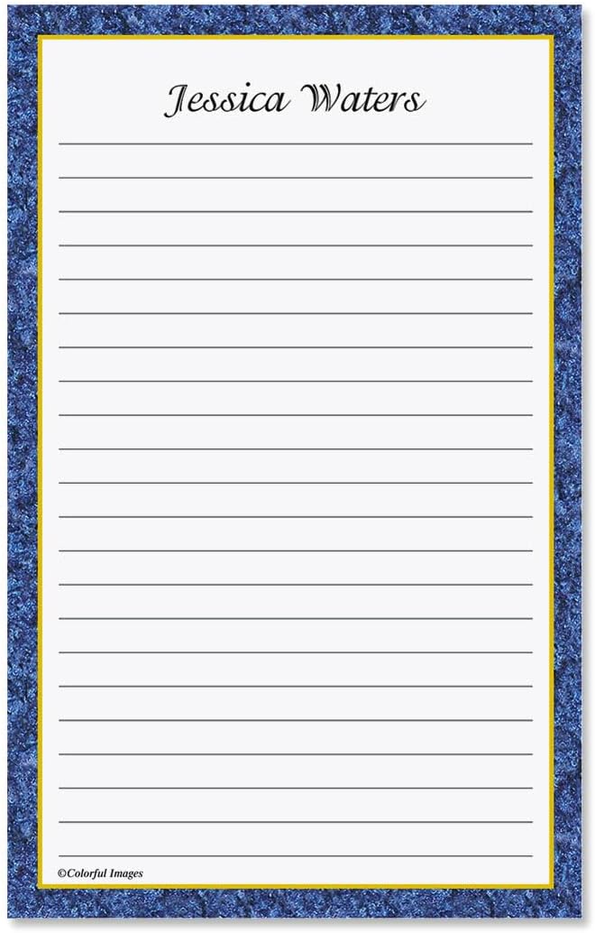 Current Granite & Gold Personalized Notepad Sets - Set of 4, 100-sheet Pads, Add Your Name, Largest pad 4-1/4" x 6-3/4", Personalized Stationery, Graduation Gift