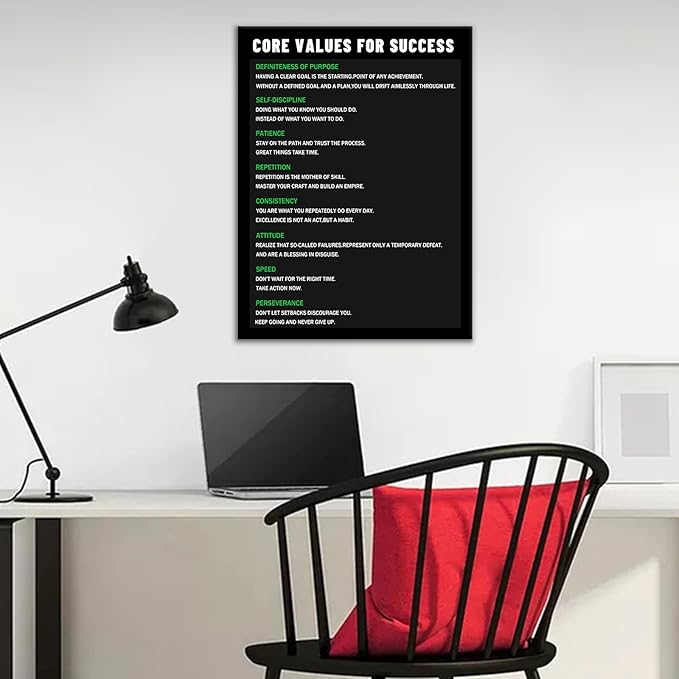 Inspirational Canvas Wall Art Motivational Success Entrepreneur Quotes Poster Print Positive Theme Picture Painting Artwork for Office Gym Classroom Stretched And Framed [18" W x 24" H]