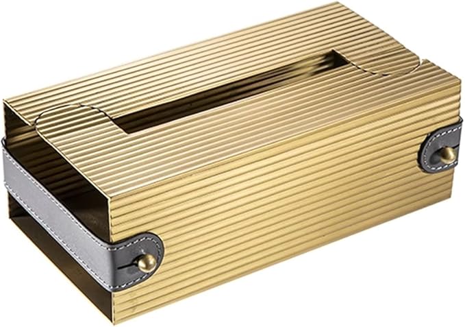 Stylish Tissue Box Car Tissue Box Rectangle Napkin Box Holders and Modern Desktop Decoration for Bathroom Vanity Countertops Offices Gift Modern Tissue Box (Color : Gold, Size : Large) (Gold Small)