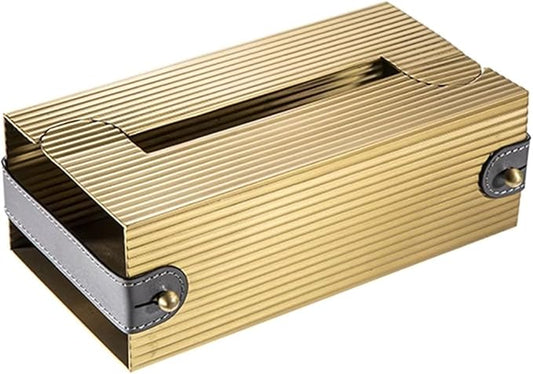 Stylish Tissue Box Car Tissue Box Rectangle Napkin Box Holders and Modern Desktop Decoration for Bathroom Vanity Countertops Offices Gift Modern Tissue Box (Color : Gold, Size : Large) (Gold Small)