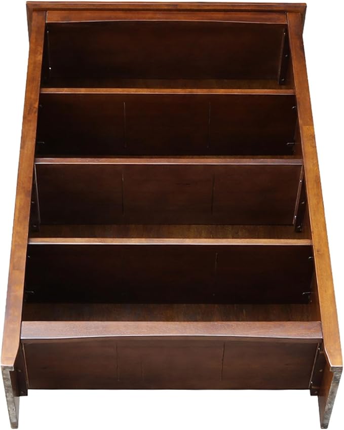 Solid Wood Bookcase 48" High, Adjustable Shelves, Parawood Construction, Easy Assembly, Kitchen/Dining Storage Furniture