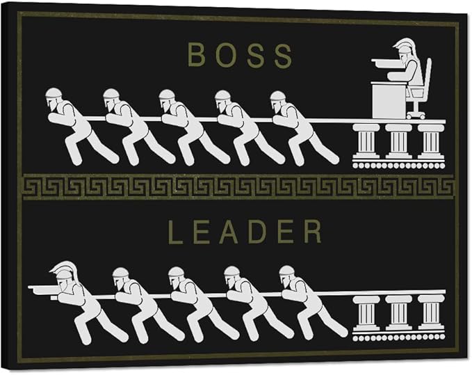 Yatsen Bridge Modern Inspirational Posters Leader and Boss Leadership Motivational Canvas Artwork Inspiring Quote Wall Art Ready to Hang for Home Office Decor - 18''Hx24''W