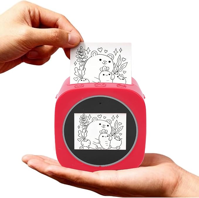 Pomya AI Smart Voice Sticker Printer with 2.4 Inch Display Screen, Portable Inkless Thermal Label Maker, Mini DIY Sticker Maker Machine with Printing Paper for Home, School, Office