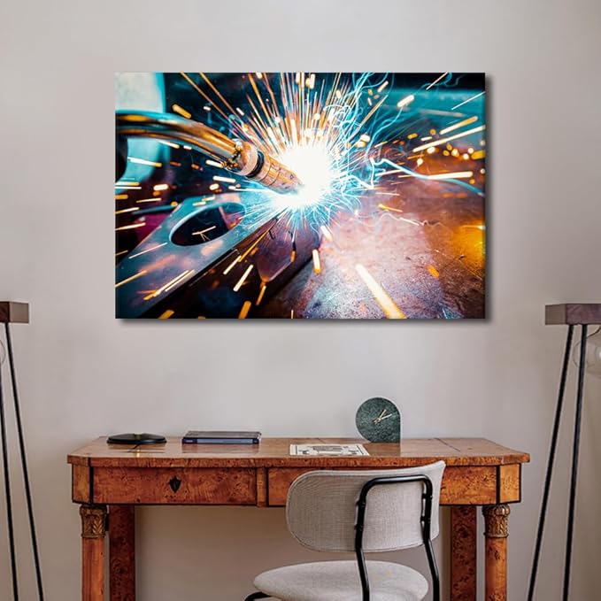 Wall Art for Living Room Office Large Size Welding Art Prints Framed Art Wall Decor Artwork for Walls 1 Piece Wall Art Large Wall Decor Street Canvas Wall Art Ready to Hang, 24" x36"