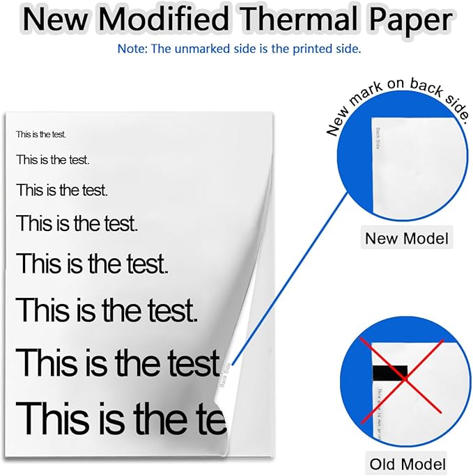 Thermal Printer Paper 8.5 x 11 Inch, 100 Sheets US Letter Size Thermal Paper, Compatible with M08F/A40 Thermal Portable Printer, Continual Feeding Folded Printing Paper (100 Sheets/Continuous Folding)