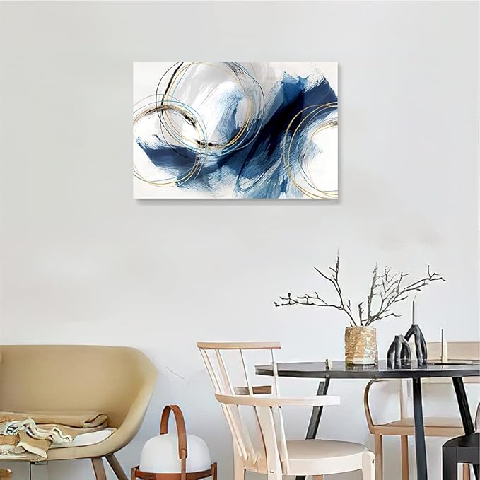 Wall Art Canvas Abstract Art Paintings Blue Fantasy Colorful Graffiti on White Background Modern Artwork Decor for Living Room Bedroom Kitchen 30x20in