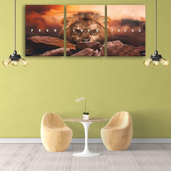 Inspirational Canvas Wall Art 3 Panels Motivational Canvas Wall Painting Hustle Quotes Poster Office Poster Painting Prints Picture Wall Decor for Home Living Room Bedroom Decor Framed Ready to Hang