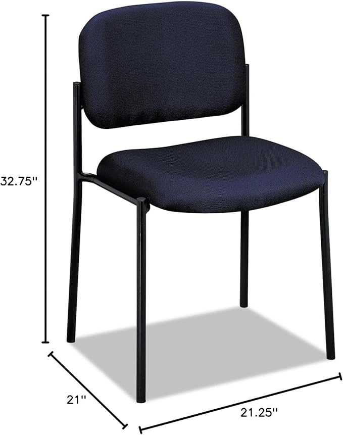 HON Scatter Office Chairs for Guests, Lobby, Waiting Rooms, Armless Stackable Chairs, Comfy Desk Seating, Navy