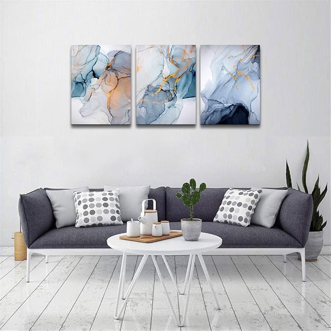 Canvas Wall Art For Living Room Abstract Wall Decor For Bedroom Modern Office Wall Decorations Ink Paintings Fashion Abstract Pictures Artwork Bathroom Canvas Art Prints Kitchen Home Decor 3 Piece