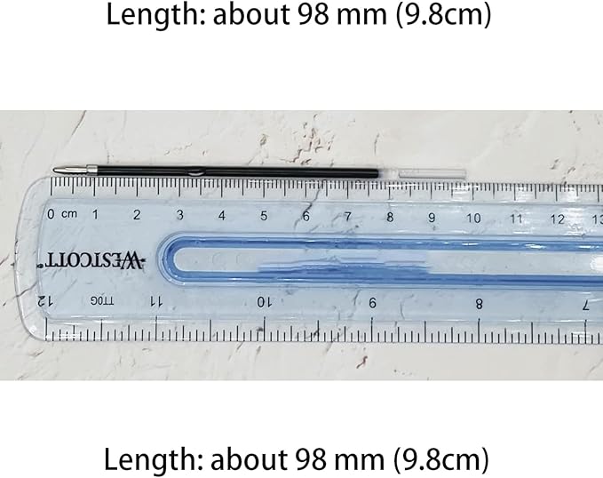 MengRan 3.85'' Ballpoint Ink Pen Refills for Click Pens, 1 mm Medium Point Tip, (Refills-Black ink-10Pcs)