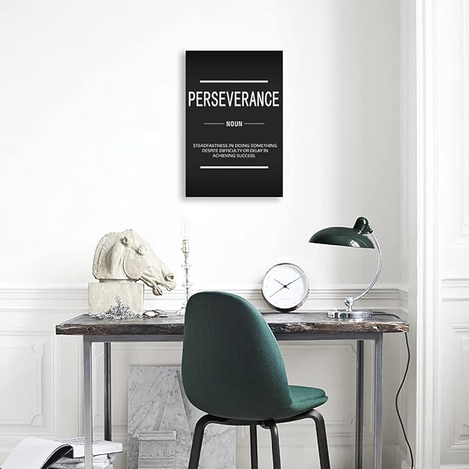 Modern Inspirational Entrepreneur Quotes Canvas Wall Art Perseverance Inspirational Quotes Picture Poster Prints Living Room Office Artwork Decoration Ready to Hang[24''W x 36''H]