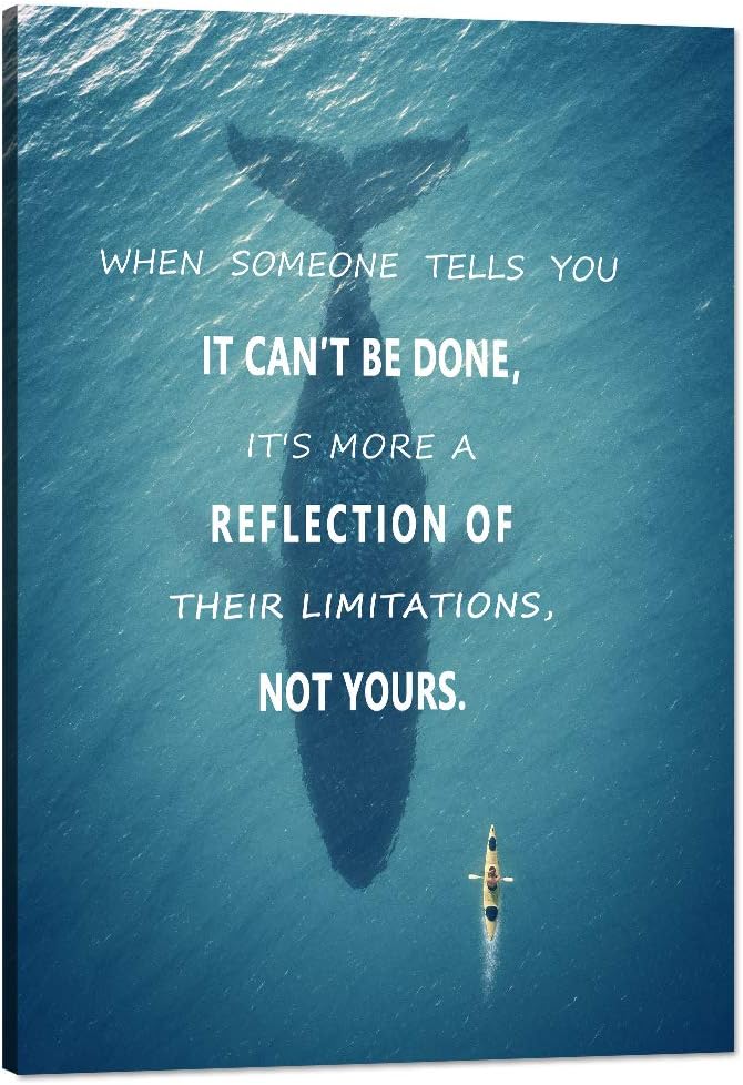 Yatsen Bridge Inspirational Wall Art Creative Ocean Challenge Limitation Canvas Painting Modern Success Inspiration Motivation Motto Quote Posters Prints Artwork Home Offce Decor Framed (24x36 in)