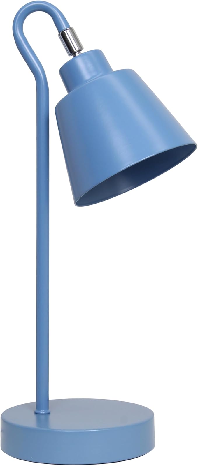 Simple Designs LD1079-BLU 16" Sleek Essentials Metal Looped Desk Task Lamp with Adjustable Shade, for Office, Desk, Nightstand, Dorm, Blue