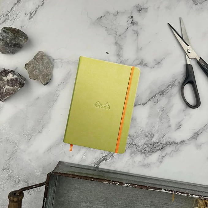 Rhodia Rhodiarama A5 Webnotebook, 5.5 in x 8.25, Lined - Anise (118746)