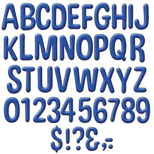 Eureka Blue Alphabet and Numbers Bulletin Board and Classroom Decorations, 180pcs, 4'' H