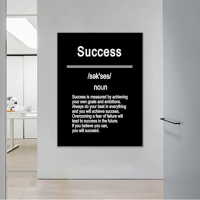 Success Inspirational Canvas Wall Art Office Wall Decor Poster Print Motivational Entrepreneur Quote Picture Painting Artwork for Living Room Workplace Stretched and Framed [30''Wx 40''H]